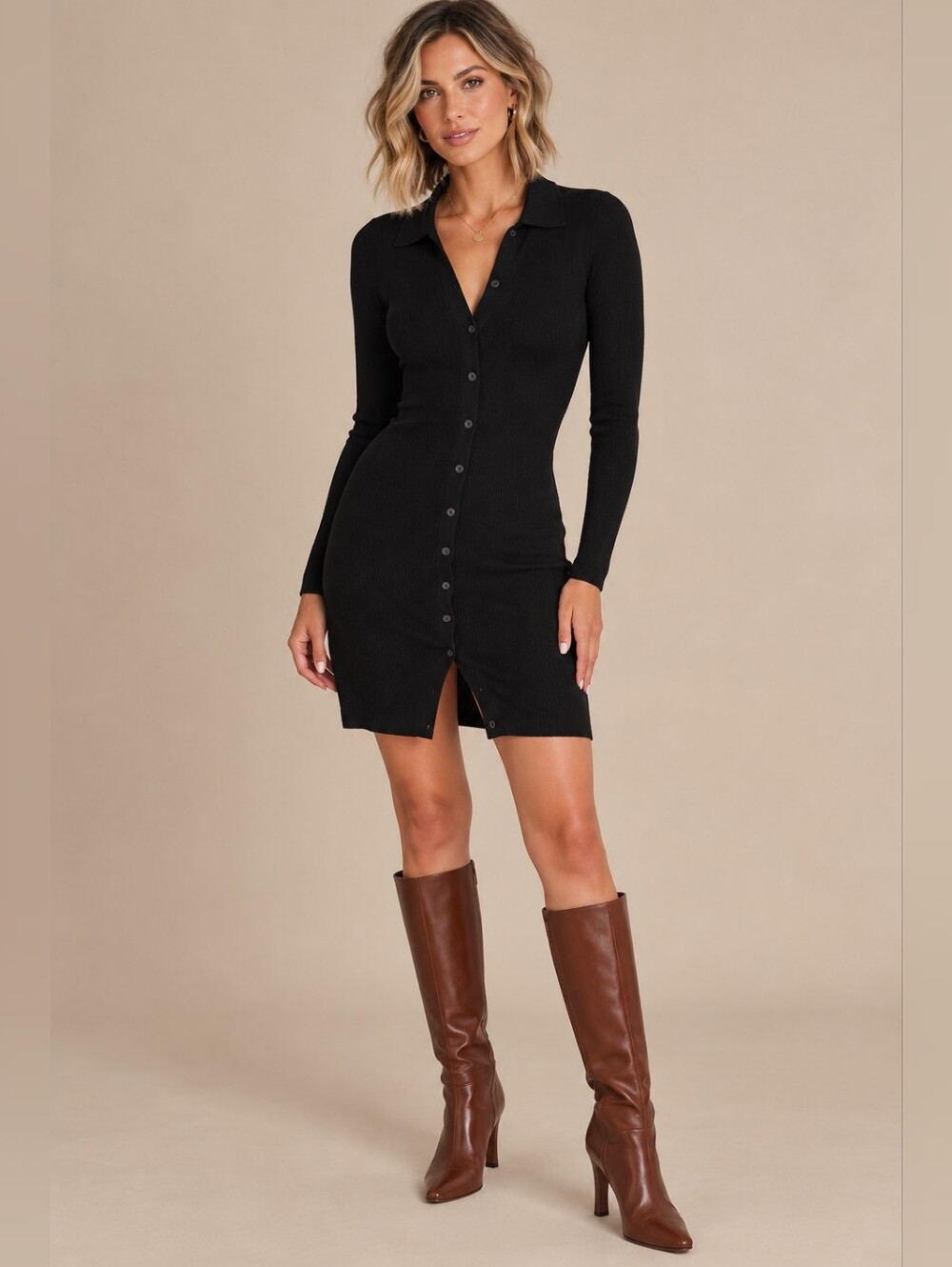 NWOT Aritzia Wilfred Cove Sweater Dress Black Size Medium